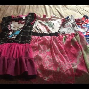 Girls size 7/8 Hello Kitty summer dresses lot of 4